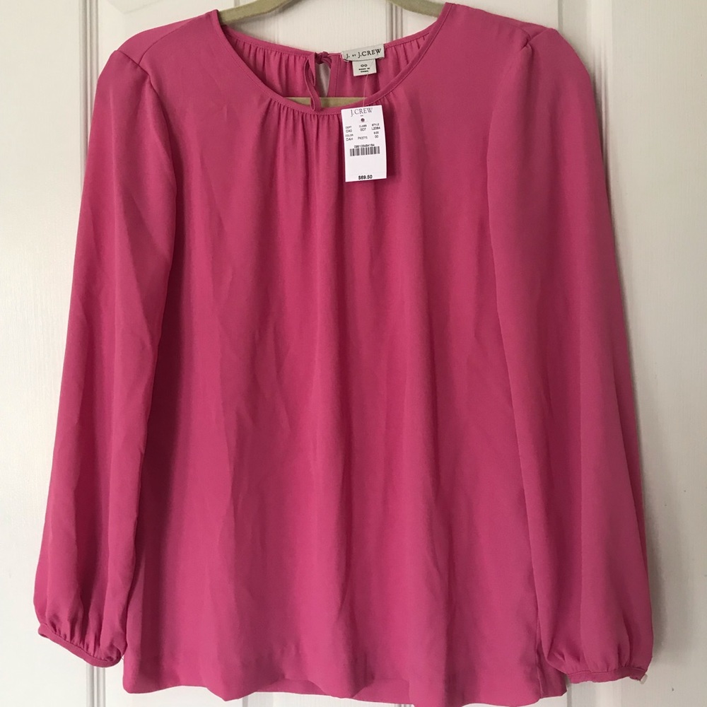 J. Crew Bright pink blouse
